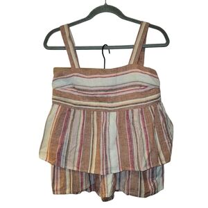 Lucky Brand, NWT, 2 Piece Set, Tank Top, Shorts- Elastic Waist + Pockets, Woms S